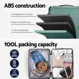 Wanderlite 28'' Luggage Travel Suitcase Set TSA Carry On Hard Case Green