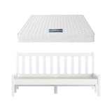 Giselle Double Mattress with Artiss Wooden Bed Frame Natural Pine Timber Base