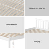 Giselle Single Mattress and Artiss Bed Frame Set White Solid Pine with 16cm Mattress