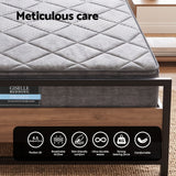 Giselle 18cm Queen Mattress Pillowtop and Artiss Metal Bed Frame Set With 2 drawers