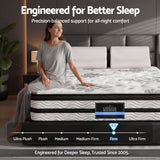 Giselle Queen 34cm 5-Zone Euro Top Pocket Spring Mattress with 2 Natural Latex Contour Pillows