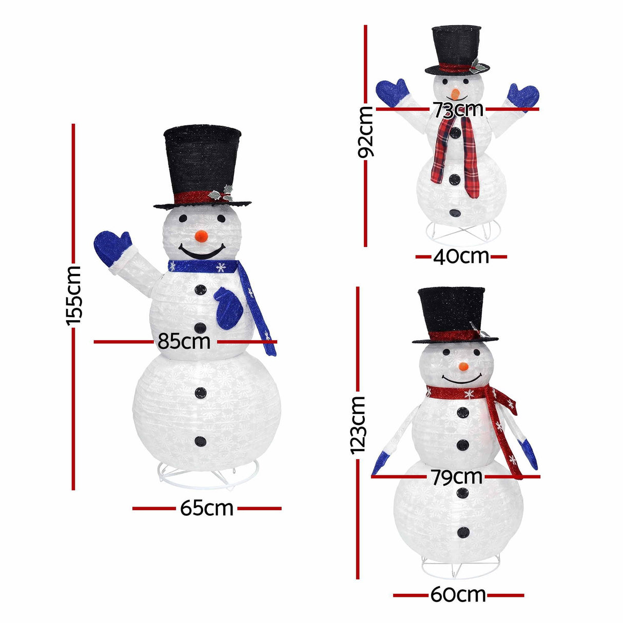 3 PCS Christmas Lights 330 LED Fairy Light Snowman Decorations Jingle Jollys