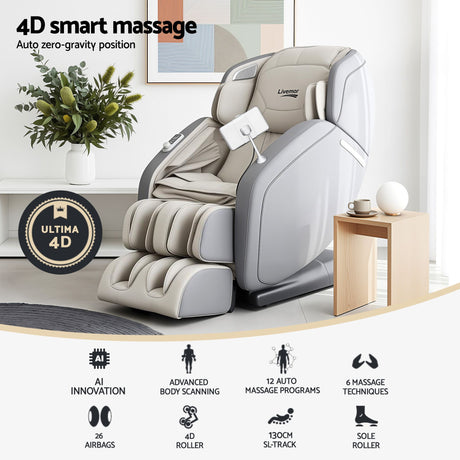Livemor 4D Massage Chair Electric Recliner Home Massager Gary