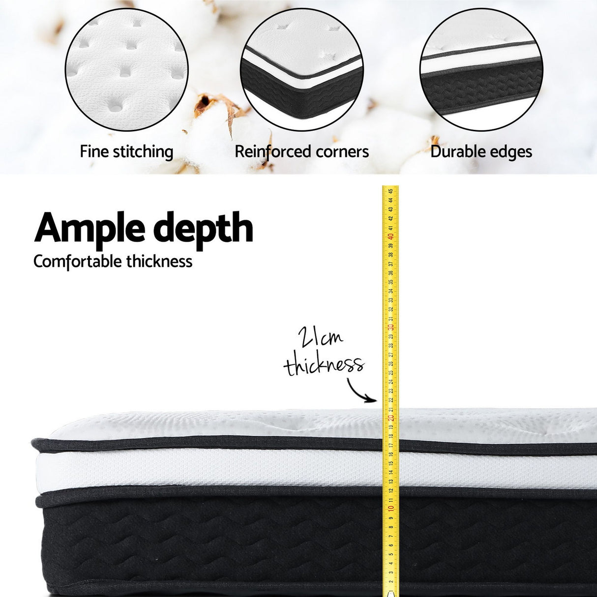 Giselle Bedding 21cm Mattress Euro Top King