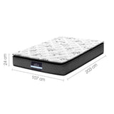 Giselle Bedding King Single Mattress 24cm Pillow Top Bonnell Spring Egg Crate