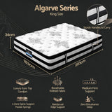 Giselle Bedding 34cm Mattress Euro Top Pocket Spring King