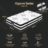 Giselle Bedding 34cm Mattress Euro Top Pocket Spring Single