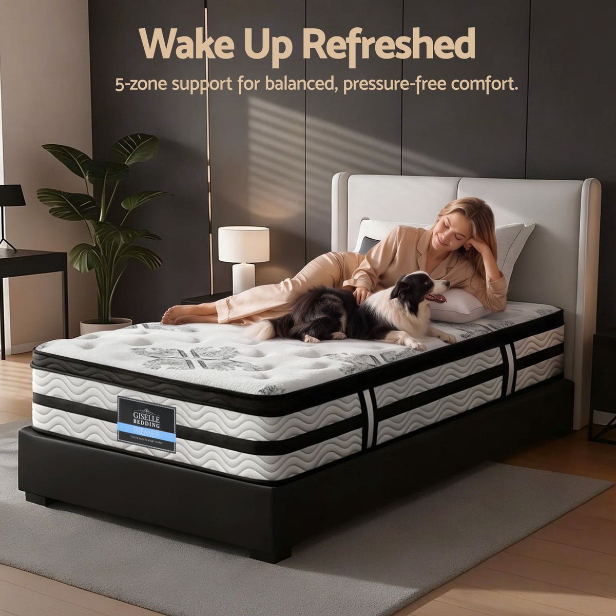 Giselle Bedding 34cm Mattress Euro Top Pocket Spring Single