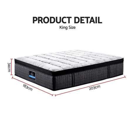 Giselle Bedding 34cm Mattress 9 Zone Latex Foam King
