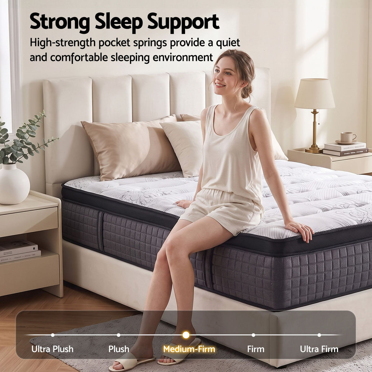 Giselle Bedding 34cm Mattress 9 Zone Latex Foam King