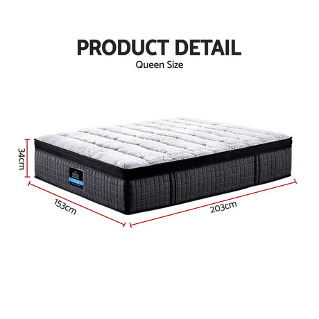 Giselle Bedding 34cm Mattress 9 Zone Latex Foam Queen