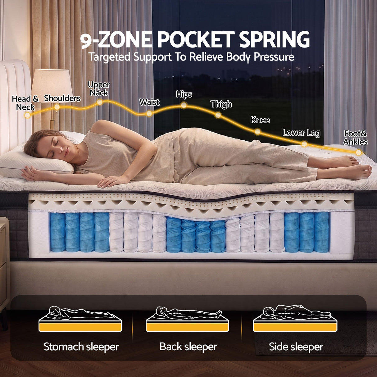 Giselle Bedding 34cm Mattress 9 Zone Latex Foam Single