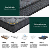 Giselle Bedding Double Mattress 16cm Bonnell Spring Medium Firm Tight Top
