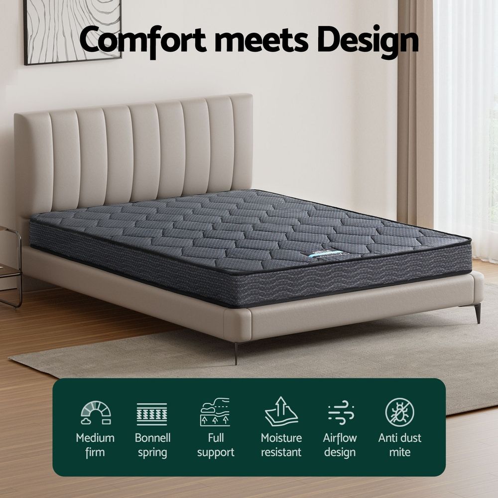 Giselle Bedding King Mattress 16cm Bonnell Spring Medium Firm Tight Top