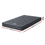 Giselle Bedding King Single Mattress 16cm Bonnell Spring Medium Firm Tight Top