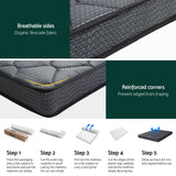 Giselle Bedding Queen Mattress 16cm Bonnell Spring Medium Firm Tight Top