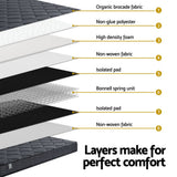Giselle Bedding Single Mattress 16cm Bonnell Spring Medium Firm Tight Top