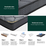 Giselle Bedding Single Mattress 16cm Bonnell Spring Medium Firm Tight Top