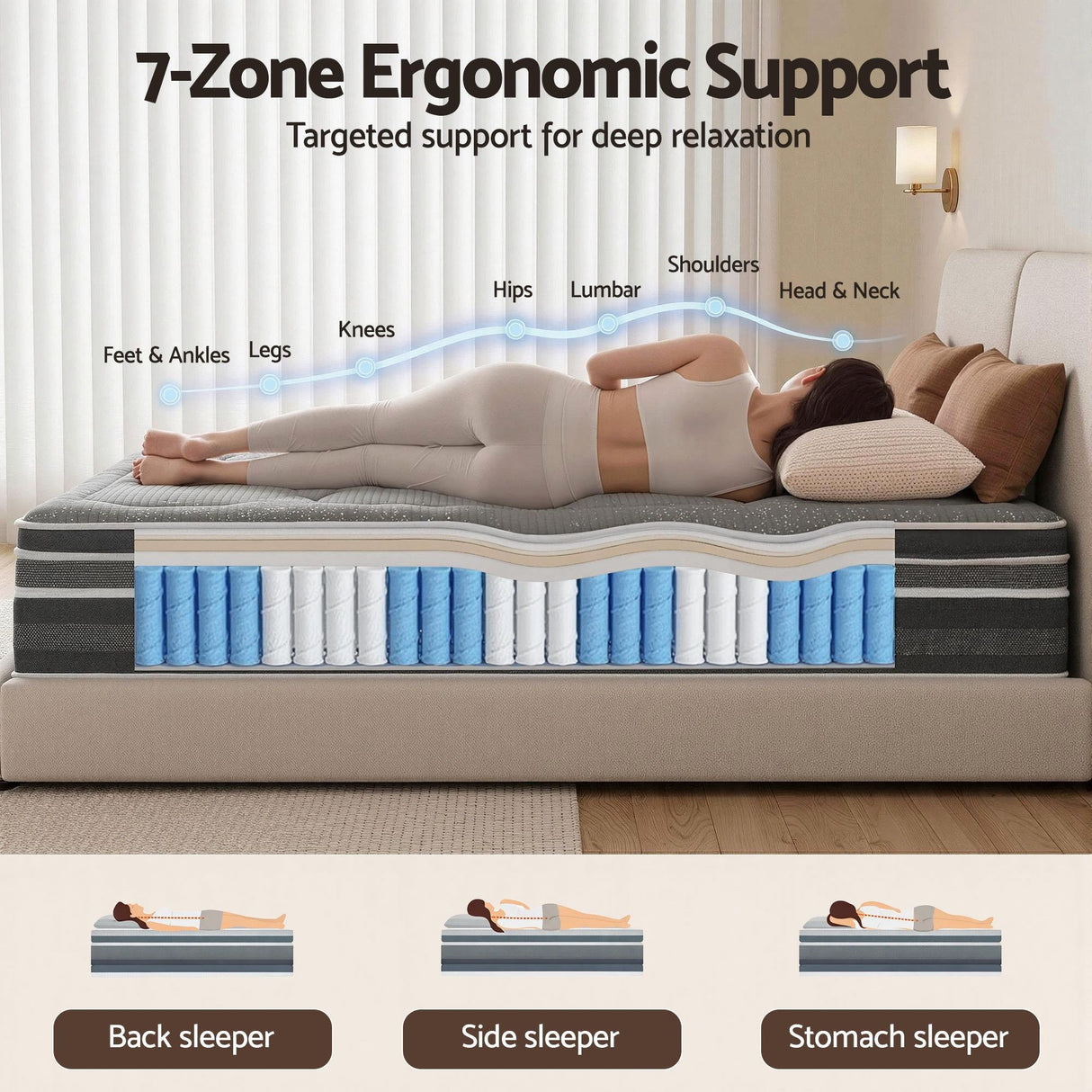 Giselle Mattress 35cm Hybrid Pocket Spring Euro Top Double
