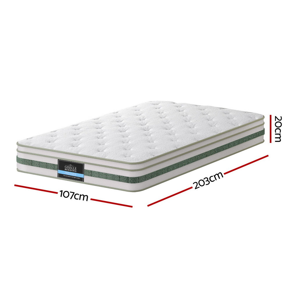 20cm Giselle Mattress King Single Green Tea Mattresses