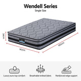 Giselle Bedding 34cm Single Mattress Hybrid, Pocket Spring Bed Mattress