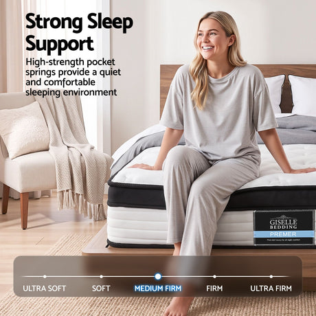 Giselle Bedding 31cm Mattress Euro Top Double
