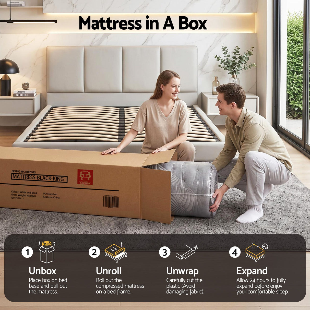 Giselle Bedding 34cm Mattress Bamboo Cover King