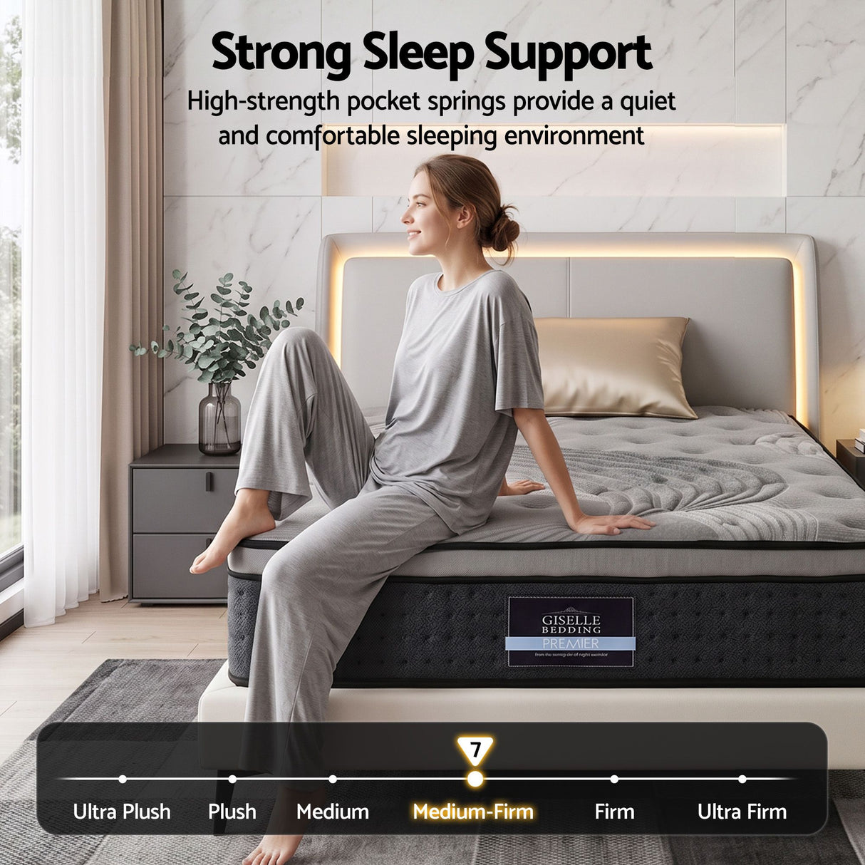 Giselle Bedding 34cm Mattress Bamboo Cover King Single