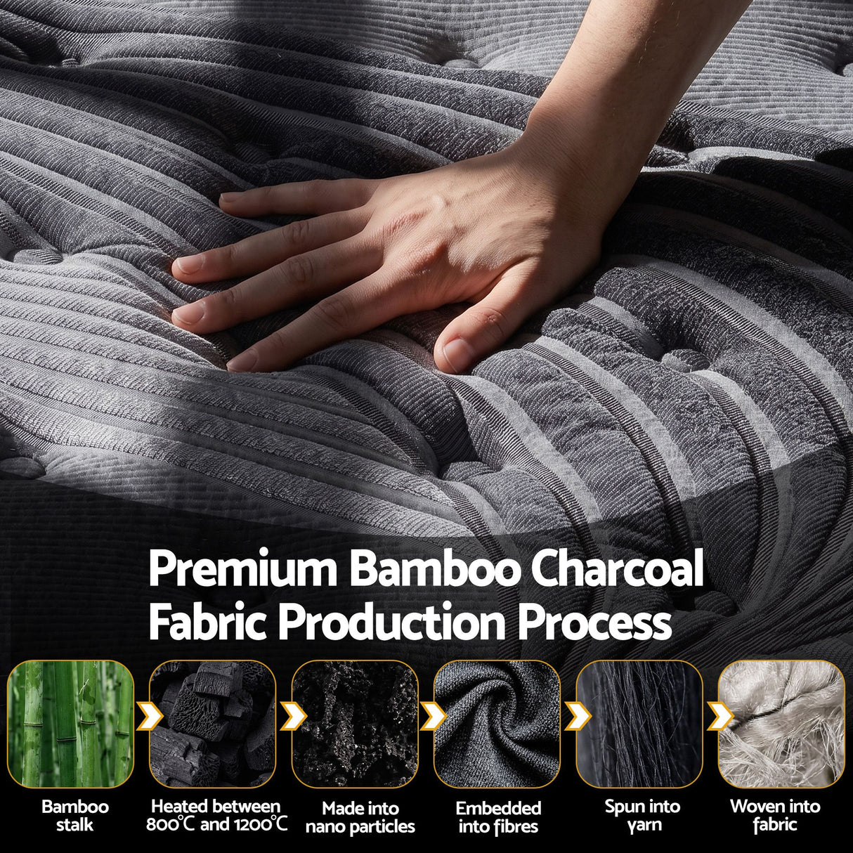 Giselle Bedding 34cm Mattress Bamboo Cover King Single