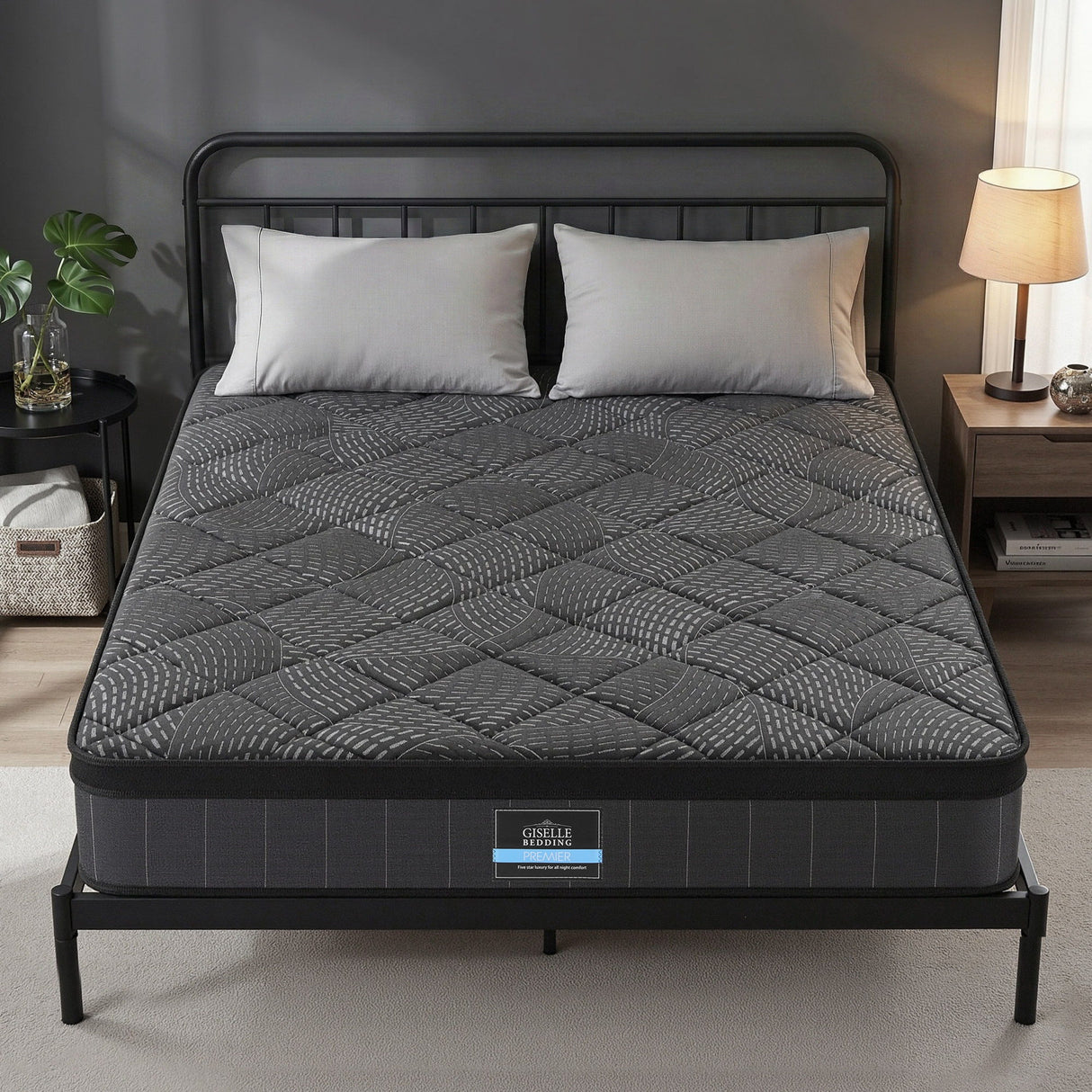 Giselle Bedding King Mattress 25cm Pocket Spring Latex Euro Top Medium Firm Bed