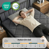 Giselle Bedding King Single Mattress 25cm Pocket Spring Latex Euro Top Medium Firm Bed