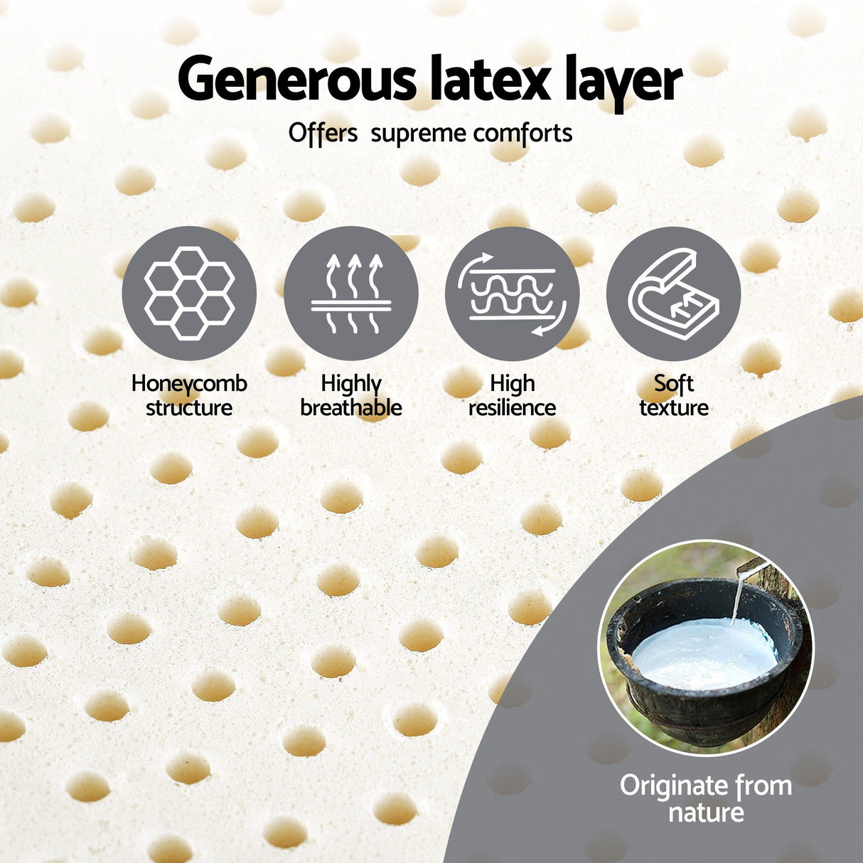 Giselle Bedding Queen Mattress 25cm Pocket Spring Latex Euro Top Medium Firm Bed