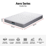 Giselle Bedding Double Mattress 23cm Pocket Spring Mattress with Adjustable Firmness Reversible Foam Layer for Medium Firm & Firm Support Motion Isolation Bedroom Bed