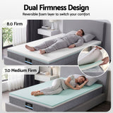 Giselle Bedding Single Mattress 23cm Pocket Spring Mattress with Adjustable Firmness Reversible Foam Layer for Medium Firm & Firm Support Motion Isolation Bedroom Bed