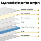 20cm Giselle Mattress King Single Bed Pocket Spring Mattresses