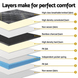 35cm Giselle Mattress King Bed Bamboo Pocket Firm Foam
