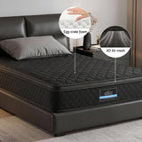Giselle Bedding King Single Mattress 34cm Euro Top with 5-Zone Pocket Spring Support Black