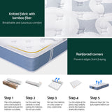 25cm Giselle Mattress King Single Bed Pocket Spring Mattresses