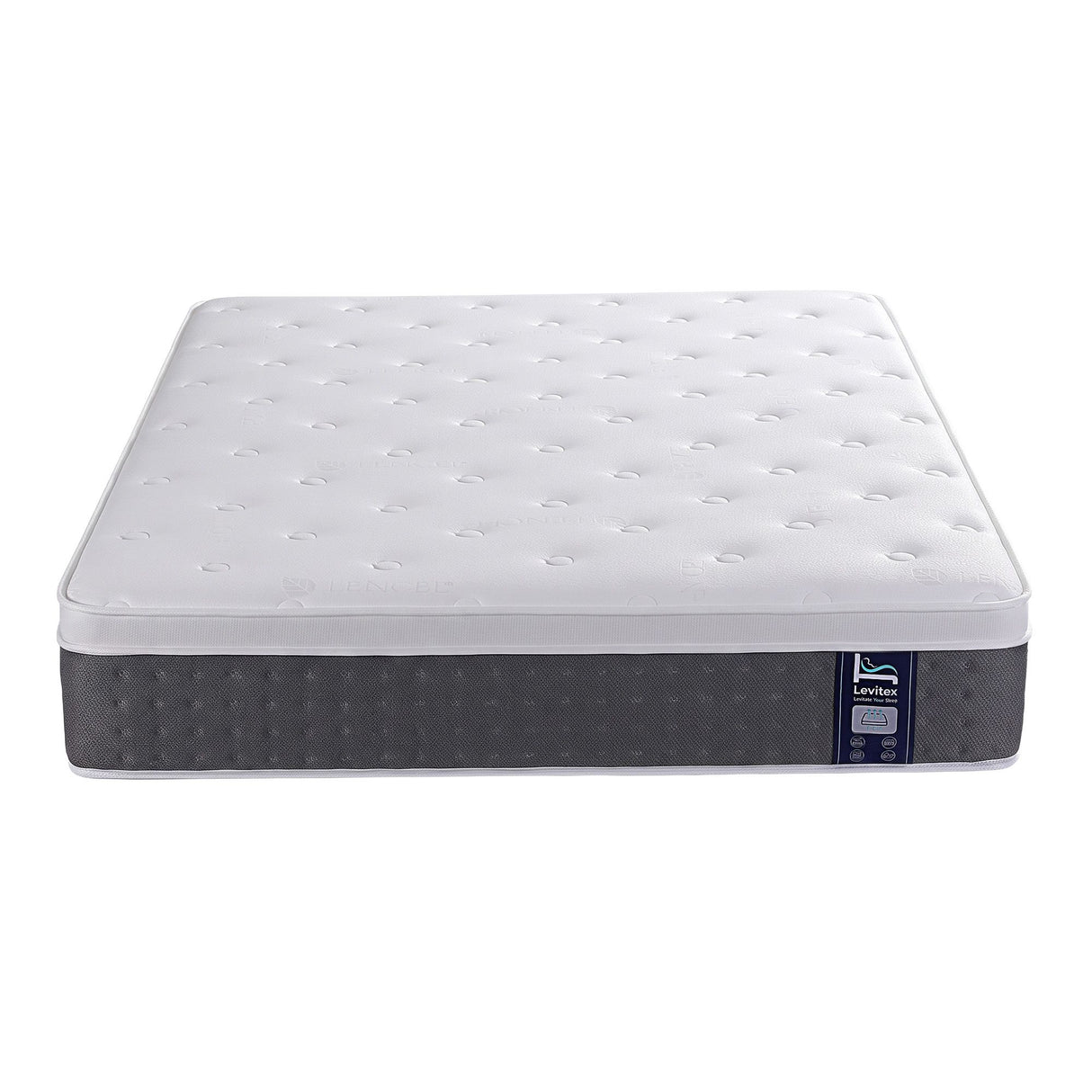 Levitex Double Mattress Lumbar Support, 5-Zone Pocket Springs & 2-Row Hardened Edges for Deep Sleep, Cooling Gel Memory & Egg-Crate Foam