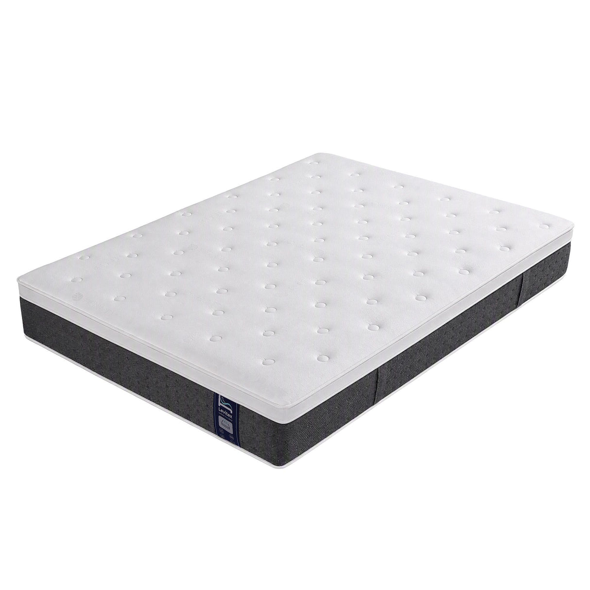 Levitex Double Mattress Lumbar Support, 5-Zone Pocket Springs & 2-Row Hardened Edges for Deep Sleep, Cooling Gel Memory & Egg-Crate Foam