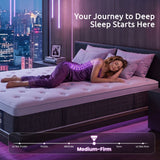 Levitex Double Mattress Lumbar Support, 5-Zone Pocket Springs & 2-Row Hardened Edges for Deep Sleep, Cooling Gel Memory & Egg-Crate Foam