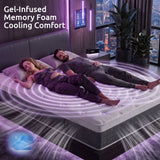 Levitex Double Mattress Lumbar Support, 5-Zone Pocket Springs & 2-Row Hardened Edges for Deep Sleep, Cooling Gel Memory & Egg-Crate Foam