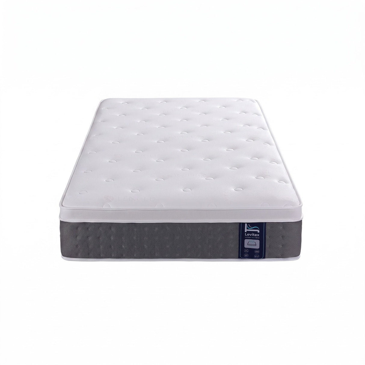 Levitex King Single Mattress Lumbar Support, 5-Zone Pocket Springs & 2-Row Hardened Edges for Deep Sleep, Cooling Gel Memory & Egg-Crate Foam