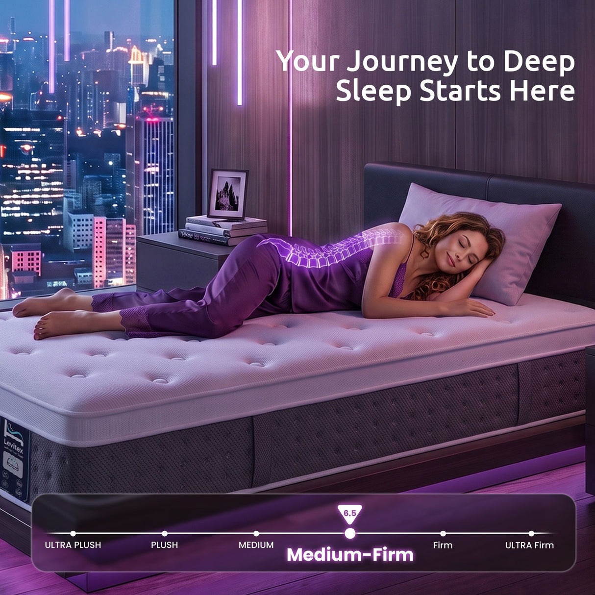 Levitex King Single Mattress Lumbar Support, 5-Zone Pocket Springs & 2-Row Hardened Edges for Deep Sleep, Cooling Gel Memory & Egg-Crate Foam