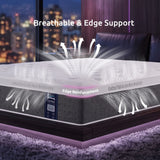 Levitex King Single Mattress Lumbar Support, 5-Zone Pocket Springs & 2-Row Hardened Edges for Deep Sleep, Cooling Gel Memory & Egg-Crate Foam