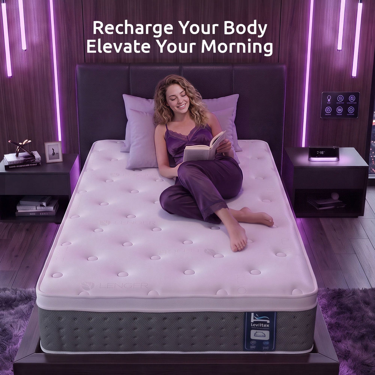 Levitex King Single Mattress Lumbar Support, 5-Zone Pocket Springs & 2-Row Hardened Edges for Deep Sleep, Cooling Gel Memory & Egg-Crate Foam