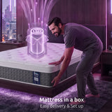 Levitex King Single Mattress Lumbar Support, 5-Zone Pocket Springs & 2-Row Hardened Edges for Deep Sleep, Cooling Gel Memory & Egg-Crate Foam