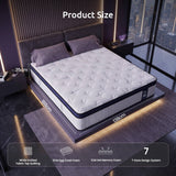 Levitex 35CM Double Mattresses Gel Memory Foam and 7-Zone Ergonomic Pocket Spring, Anti-Roll Dual-Row Edge, Undisturbed Deep Sleep For Restless Couples, Triple Cooling System