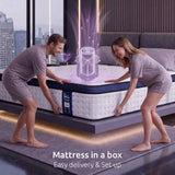 Levitex 35CM King Mattresses Gel Memory Foam and 7-Zone Ergonomic Pocket Spring, Anti-Roll Dual-Row Edge, Undisturbed Deep Sleep For Restless Couples, Triple Cooling System