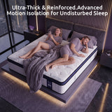 Levitex 35CM Queen Mattresses Gel Memory Foam and 7-Zone Ergonomic Pocket Spring, Anti-Roll Dual-Row Edge, Undisturbed Deep Sleep For Restless Couples, Triple Cooling System
